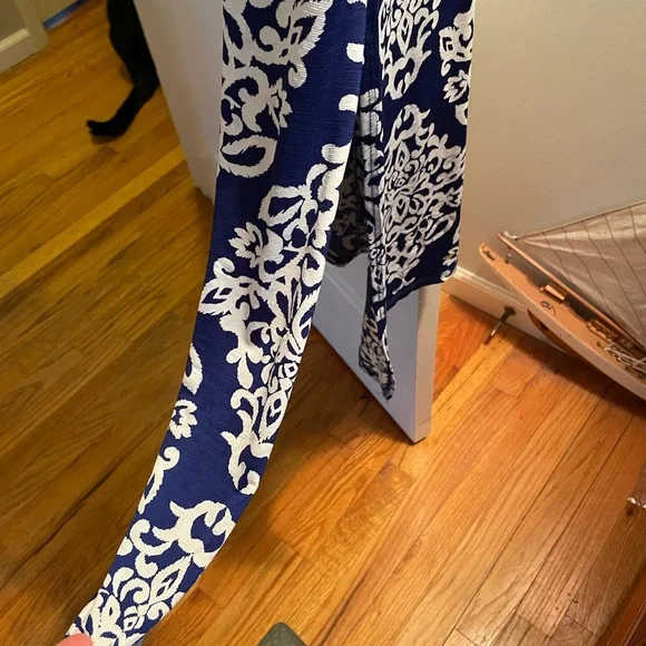 Blue/white Maxi Dress Sz Medium - Picture 4 of 5